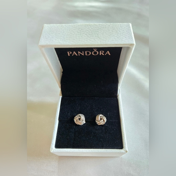Pandora Jewelry - Pandora Elegant Silver Knot Earrings